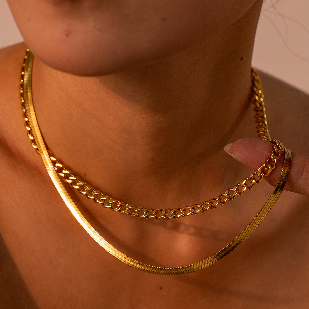 18K Gold-Plated Double Layered Necklace