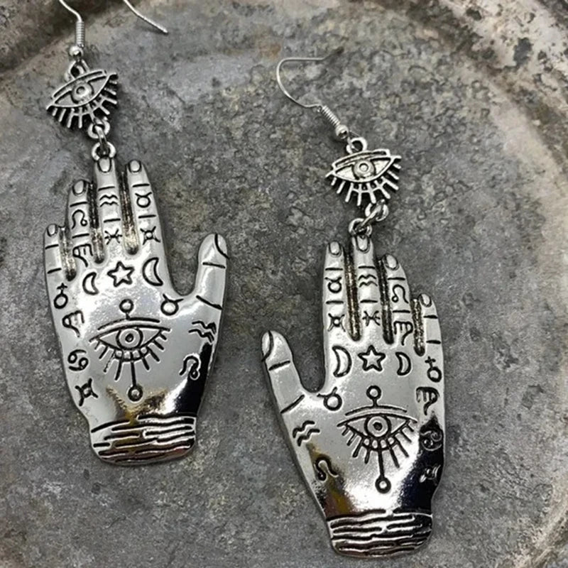 Bohemian Hand of Hamsa Earrings for Good Luck Boho