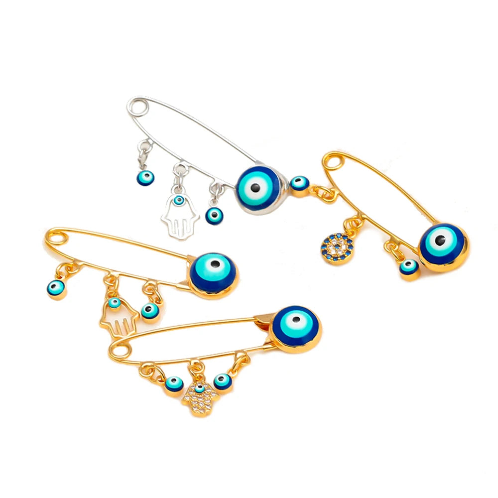 Lucky Eye Sun Elephant Eye Charms Brooch Evil Eye kids Brooch & Pin For Women Boy Girl Jewelry Colorful Buckle Clips EY6105