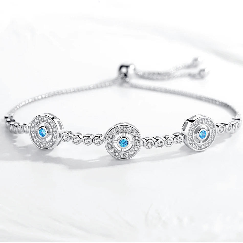 Evil Eye Hamsa Bracelet 925 Sterling Silver