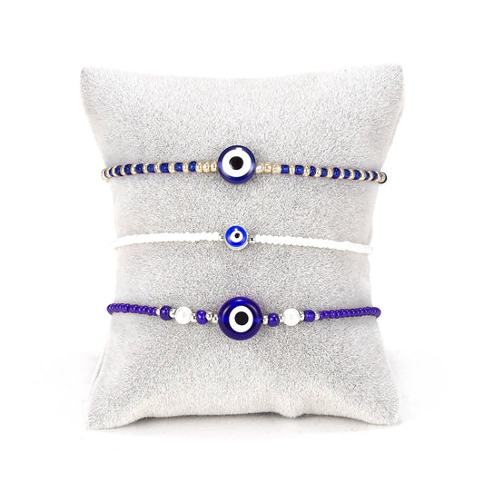 Lucky Blue Eye Hamsa Pendant Bracelet Classic Turkish Evil Eye Charm Bracelet for Women Handmade Friendship