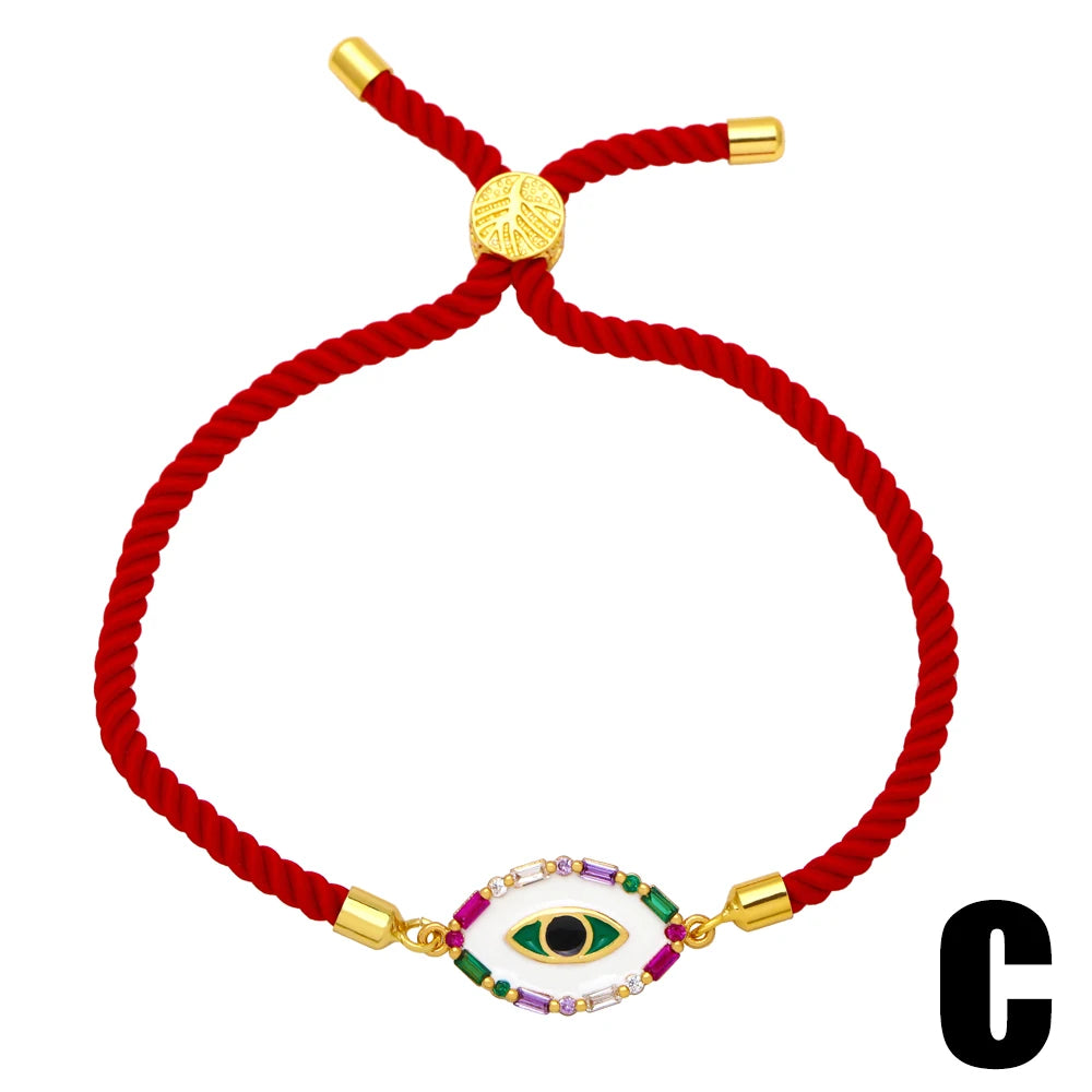 Chain Evil Eye Bracelets Copper CZ Clear Stones Rope Multicolor Tennis Bracelet Fashion Jewelry