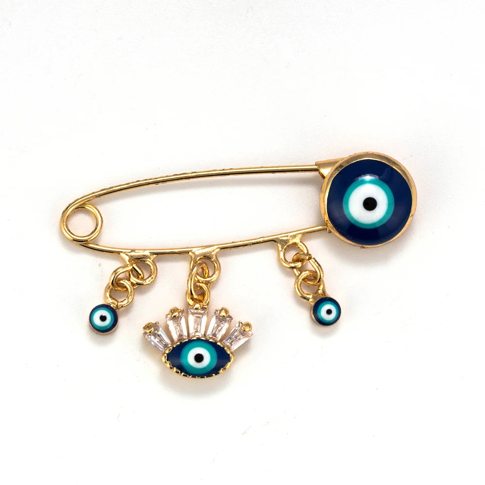 Lucky Eye Sun Elephant Eye Charms Brooch Evil Eye kids Brooch & Pin For Women Boy Girl Jewelry Colorful Buckle Clips EY6105