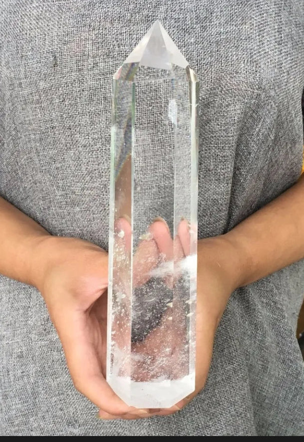 400-1000g Clear Stone Quartz Obelisk Crystal Wand Point Healing