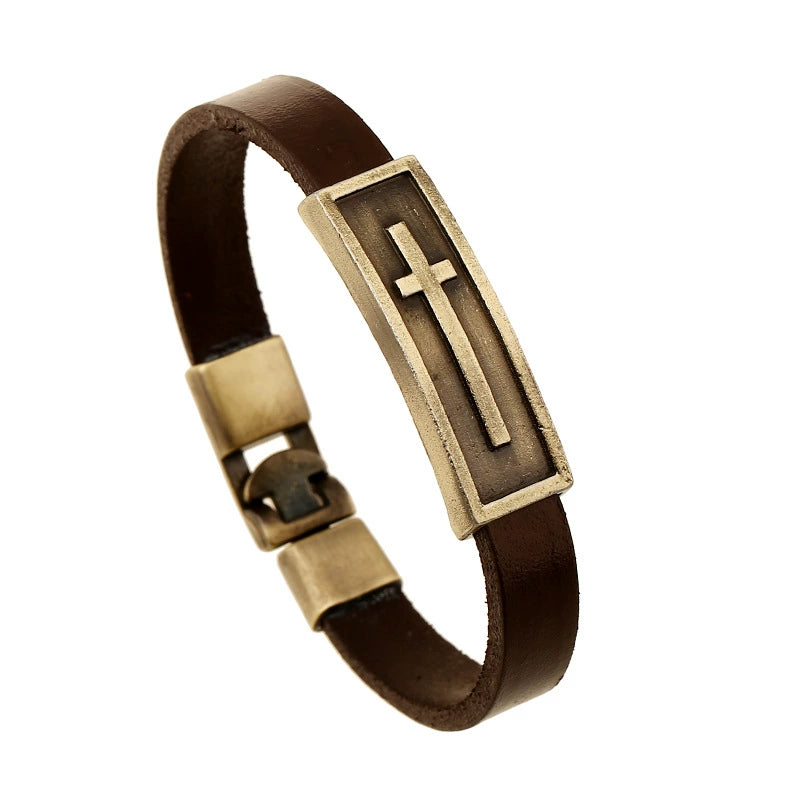 Unique Cross Retro Leather Bracelet