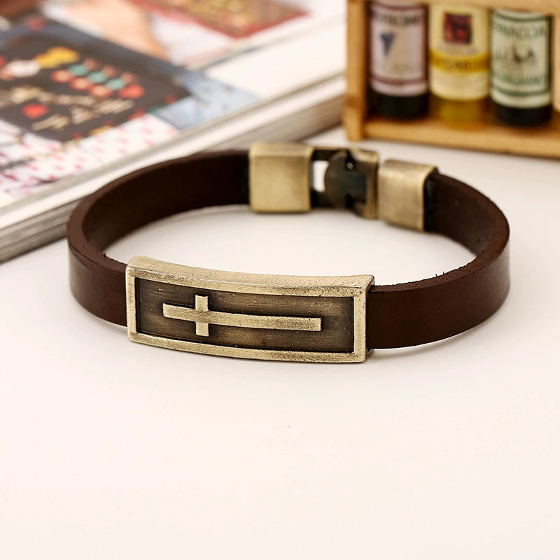 Unique Cross Retro Leather Bracelet