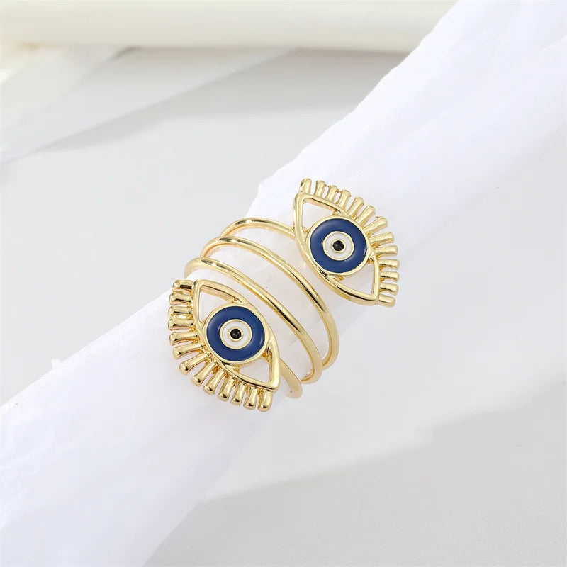 Evil Eye Ring Turkish Blue Evil Eye Adjustable Ring