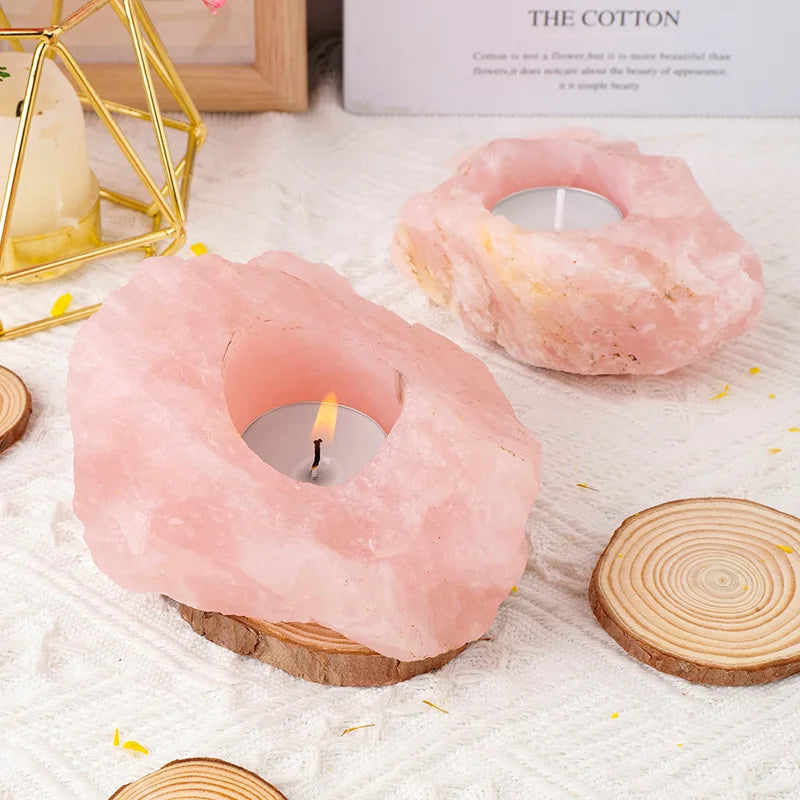 Natural Raw Stone Candle Holders