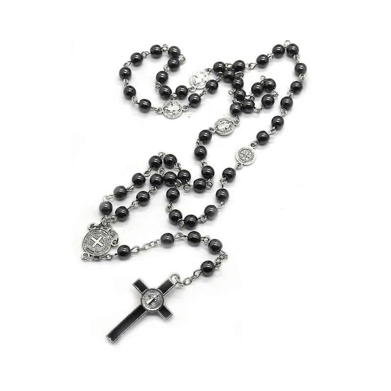 St. Benedict Black Hematite Catholic Rosary