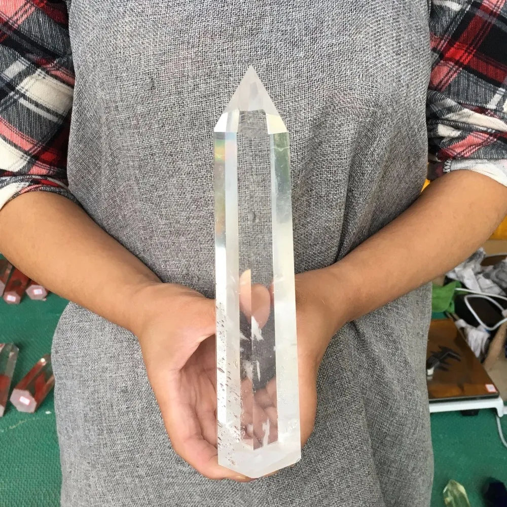 400-1000g Clear Stone Quartz Obelisk Crystal Wand Point Healing