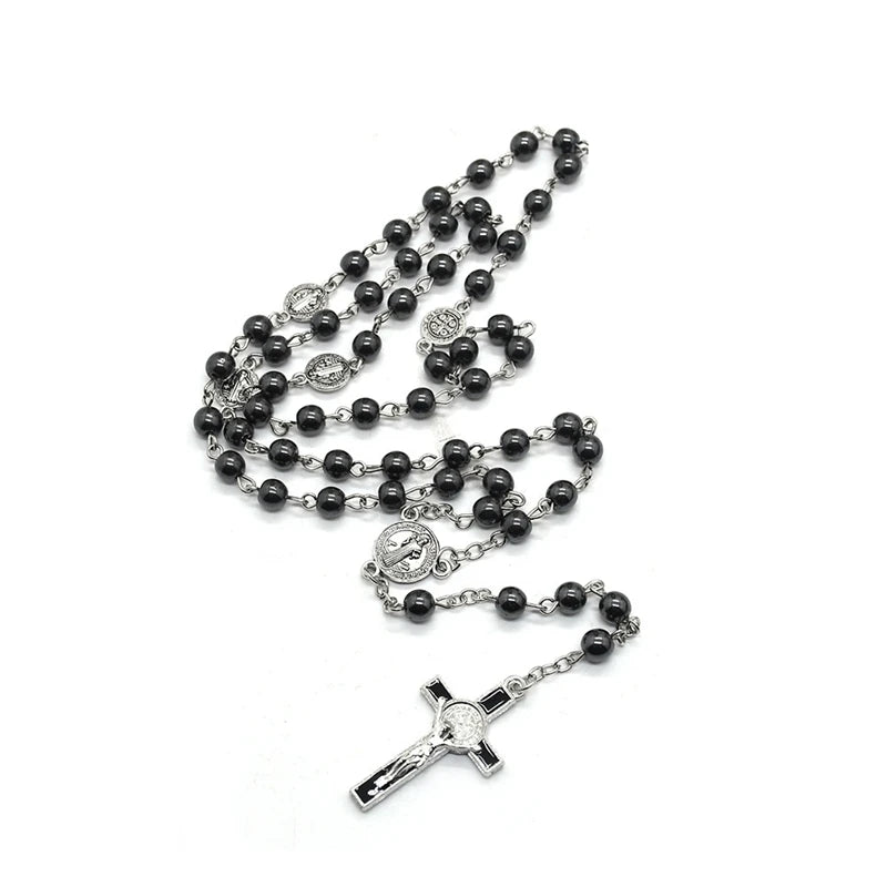 St. Benedict Black Hematite Catholic Rosary