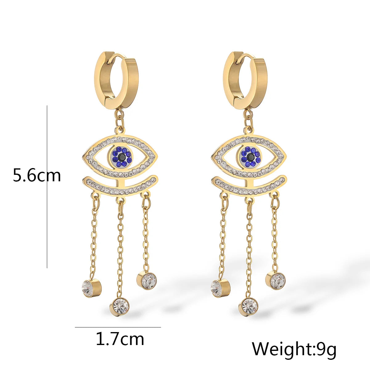 Evil Eye Stainless Steel Earrings