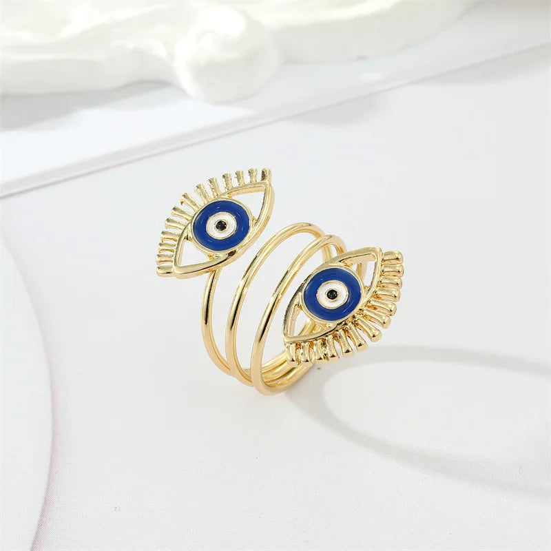 Evil Eye Ring Turkish Blue Evil Eye Adjustable Ring