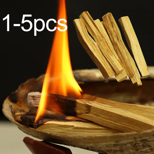 5pcs Palo Santo Natural Incense Sticks Wooden Smudging Stick Aromatherapy Burn Wooden Sticks