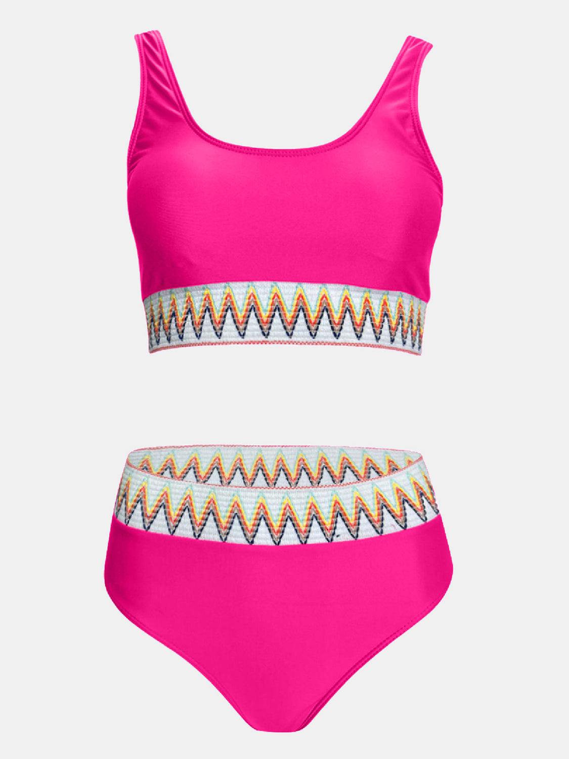 Scoop Neck Wide Strap Two-Piece Swim Set